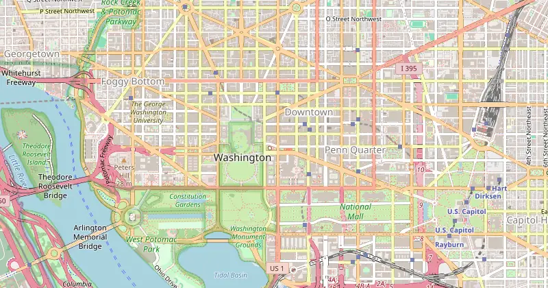 Mappa di Willard InterContinental Washington by IHG con gli hotel vicini